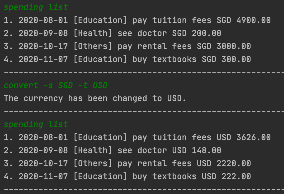 Example for Converting Currency