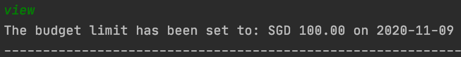 Example for Viewing Budget Limit